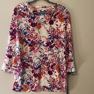 The Pioneer Woman Beautiful Pink Multi Floral V-Neck Blouse